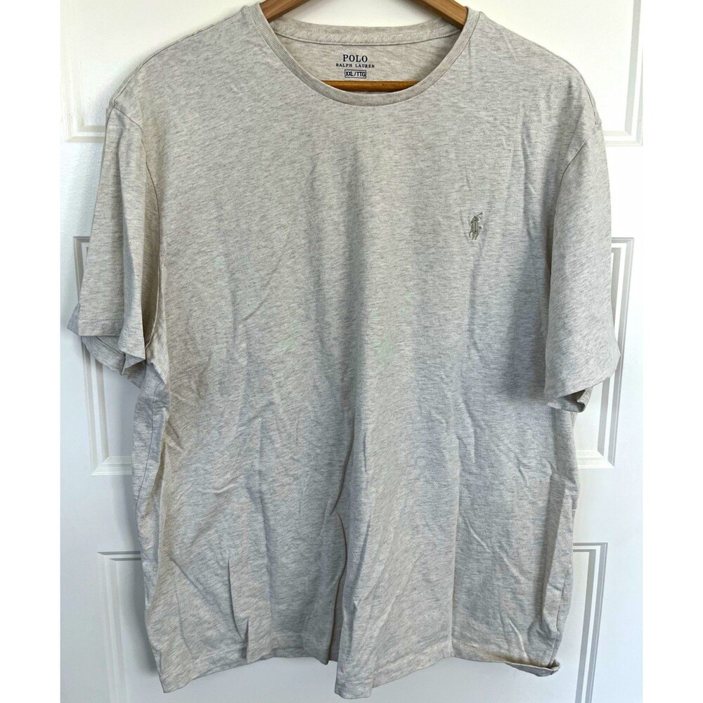 Polo Ralph Lauren Men's Gray Solid Logo Crew Neck Short Sleeve Tee 2XL